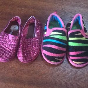 Toddler size 5 slip on shoes 2 pairs